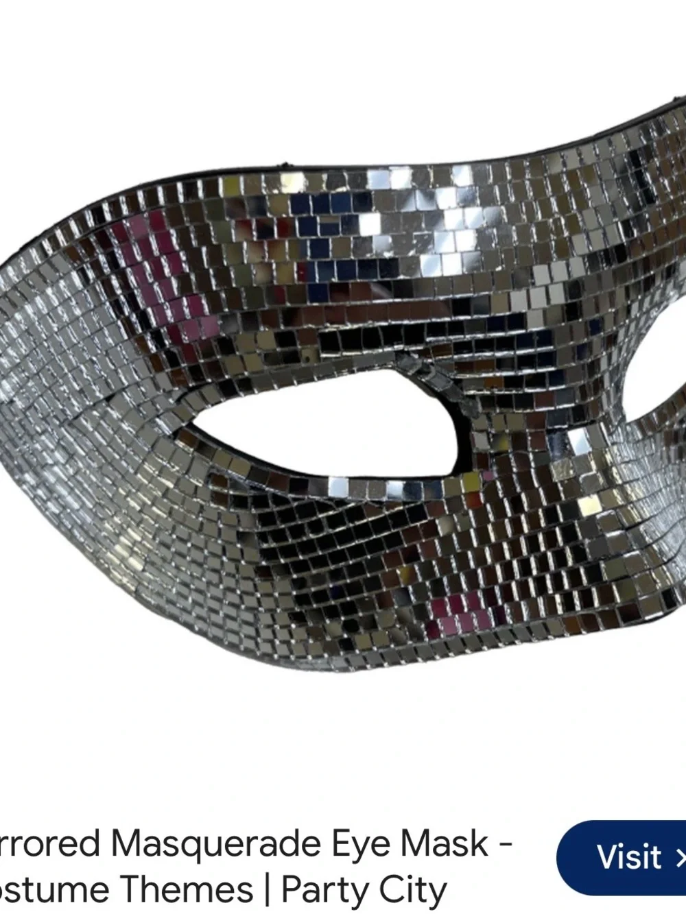 Party City Silver Mosaic Masquerade Eye Mask